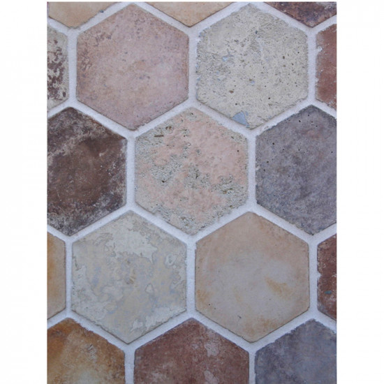 Arto 6x6 Hexagon Artillo Signature Concrete Tile - Creme Fraiche Vintage