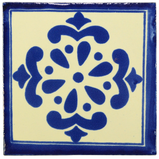 Anita Blue Decorative Talavera Blanco