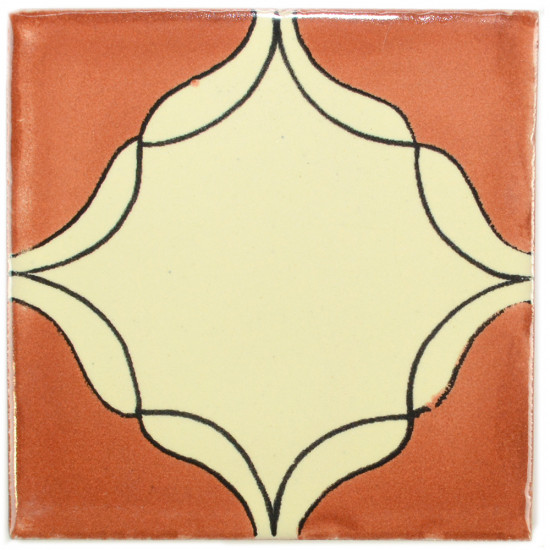 Arabesque Brown/Black Decorative Talavera Blanco