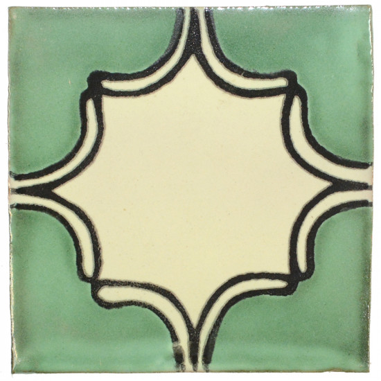 Arabesque Green/Black Decorative Talavera Blanco