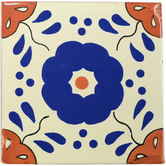 Hacienda Blue/Brown Decorative Talavera Blanco