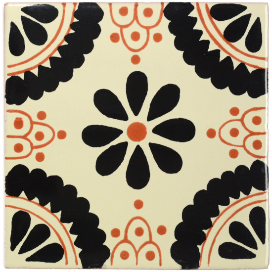 Madrid Black/Brown Decorative Talavera Blanco