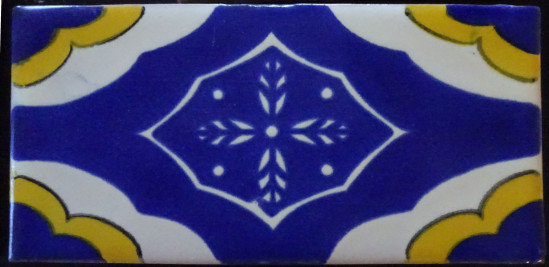 Palacio Blue/Yellow Decorative Talavera Blanco Listello