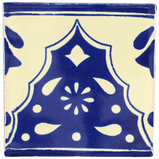 Sierra Blue Decorative Talavera Blanco