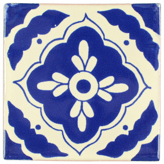 Toledo Blue Decorative Talavera Blanco