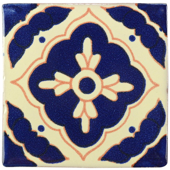 Toledo Blue/Brown Decorative Talavera Blanco