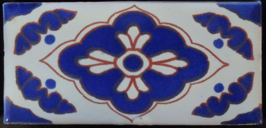 Toledo Blue/Brown Decorative Talavera Blanco Listello