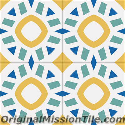 Original Mission Tile Cement Encanto Calpysa 18 - 8 x 8