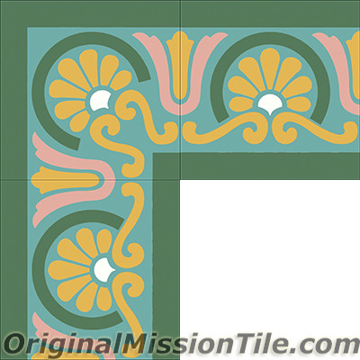 Original Mission Tile Cement Border Aurora - 8 x 8