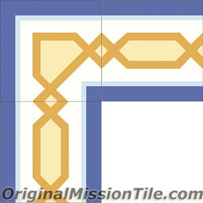 Original Mission Tile Cement Border Chippendale - 8 x 8