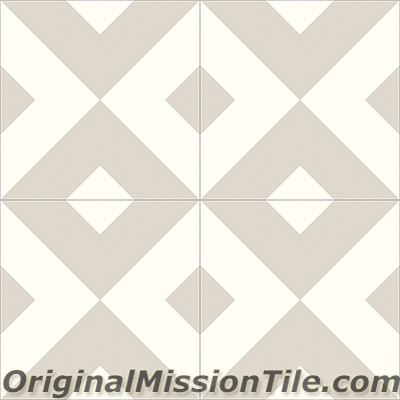 Original Mission Tile Cement Contemporary Checkered 02 - 8 x 8