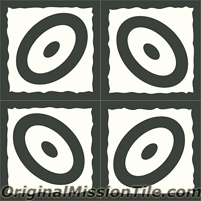 Original Mission Tile Cement Santa Barbara Ellipse - 8 x 8