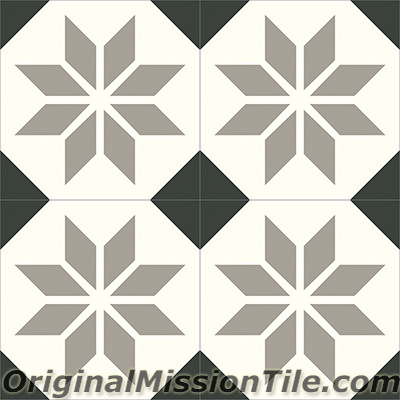 Original Mission Tile Cement Contemporary Estrella Antigua 02 - 8 x 8