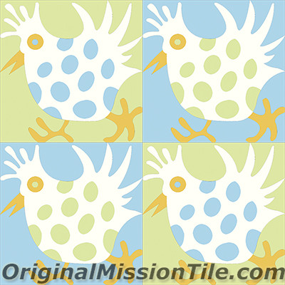 Original Mission Tile Cement Santa Barbara Hen - 8 x 8