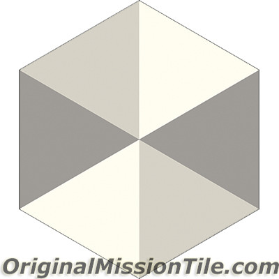 Original Mission Tile Cement Hexagonal Agatha - 8 x 8