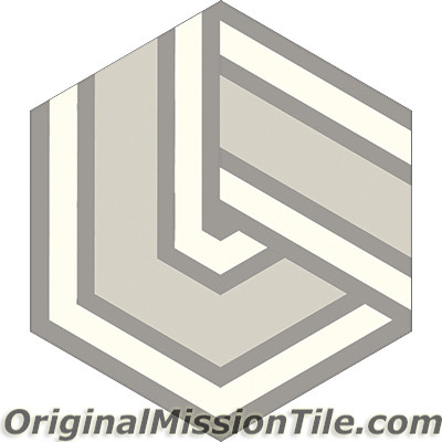 Original Mission Tile Cement Hexagonal Alexa - 8 x 8