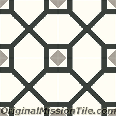 Original Mission Tile Cement Contemporary Lattice 01 - 8 x 8