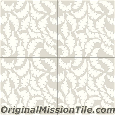Original Mission Tile Cement Santa Barbara Leaf - 8 x 8
