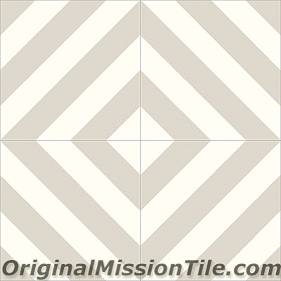 Original Mission Tile Cement Contemporary Ligne Brisee 03 - 8 x 8