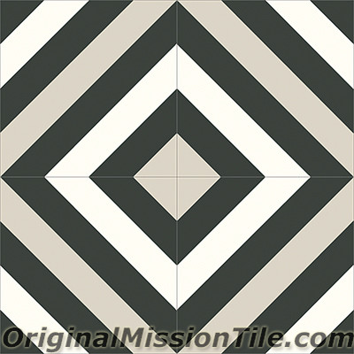 Original Mission Tile Cement Contemporary Ligne Brisee 04 - 8 x 8