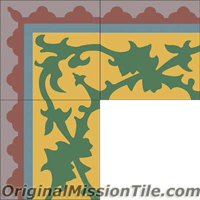 Original Mission Tile Cement Border McNay - 8 x 8