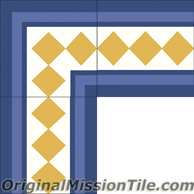 Original Mission Tile Cement Border Ritz - 8 x 8