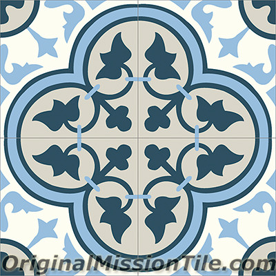 Original Mission Tile Cement Classic Roseton 11 - 8 x 8