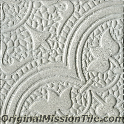 Original Mission Tile Cement Relief Roseton - 8 x 8