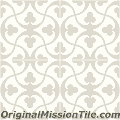 Original Mission Tile Cement Contemporary Trebol II 01 - 8 x 8