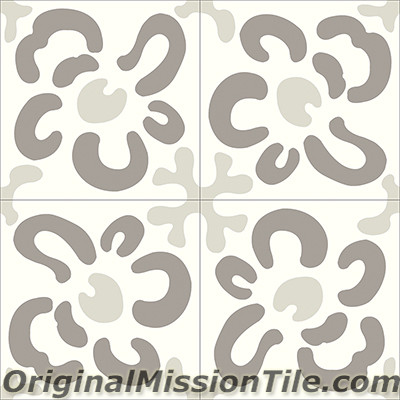 Original Mission Tile Cement Santa Barbara Wall Flower - 8 x 8