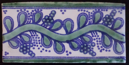 Guia Green/Blue Decorative Talavera Blanco Listello