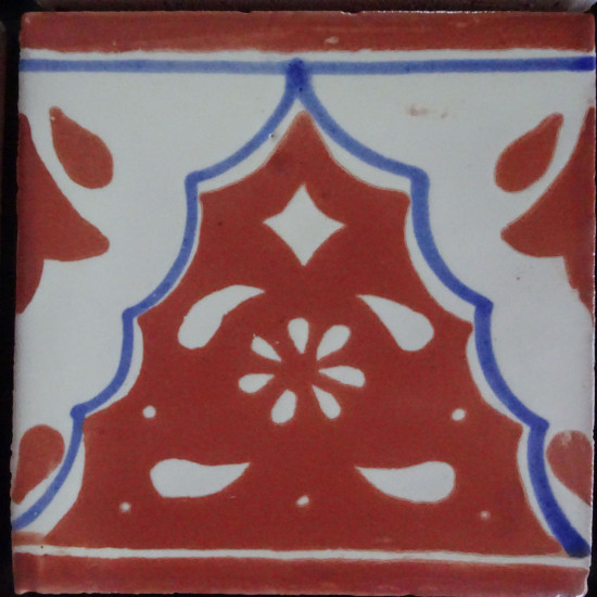 Sierra Brown/Blue Decorative Talavera Blanco