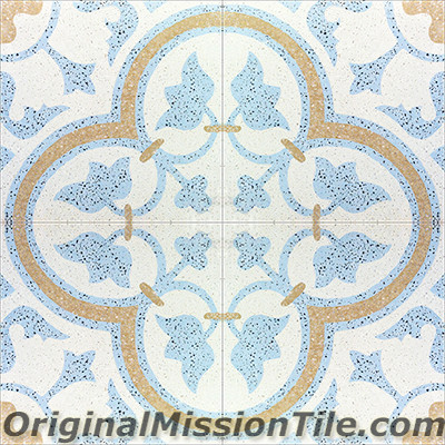 Original Mission Tile Cement Terrazzo Roseton - 8 x 8