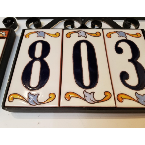 Hand Panted Tiles House Numbers, Spanish Tile Numbers