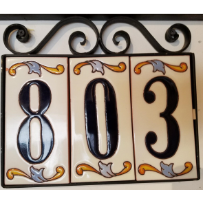 Hand Panted Tiles House Numbers, Tile Address Numbers