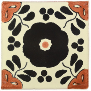 Hacienda Black/Brown Decorative Talavera Blanco