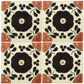 Hacienda Black/Brown Decorative Talavera Blanco