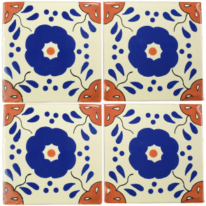 Hacienda Blue/Brown Decorative Talavera Blanco