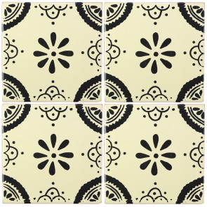 Madrid Black Decorative Talavera Blanco