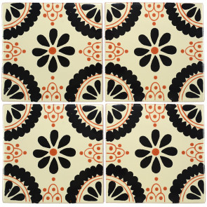 Madrid Black/Brown Decorative Talavera Blanco