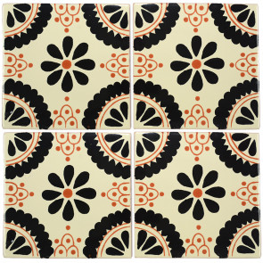 Madrid Black/Brown Decorative Talavera Blanco