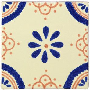 Madrid Blue/Brown Decorative Talavera Blanco