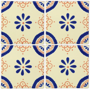 Madrid Blue/Brown Decorative Talavera Blanco