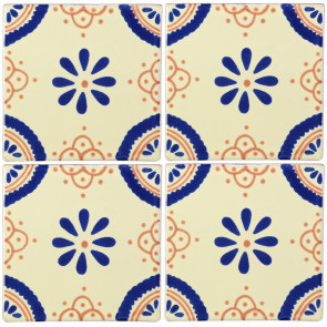 Madrid Blue/Brown Decorative Talavera Blanco