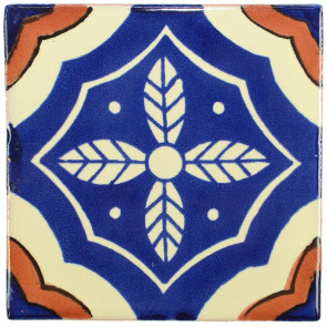 Palacio Blue/Brown Decorative Talavera Blanco