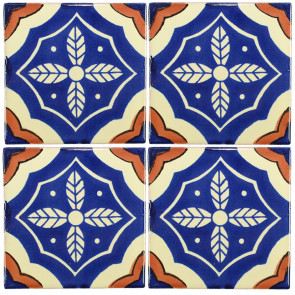 Palacio Blue/Brown Decorative Talavera Blanco