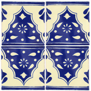 Sierra Blue Decorative Talavera Blanco