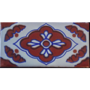 Toledo Brown/Blue Decorative Talavera Blanco Listello