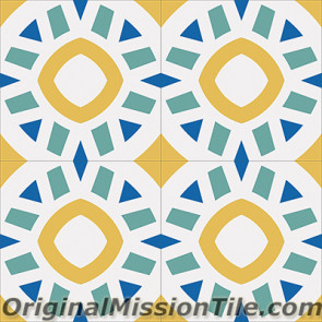 Original Mission Tile Cement Encanto Calpysa 18 - 8 x 8