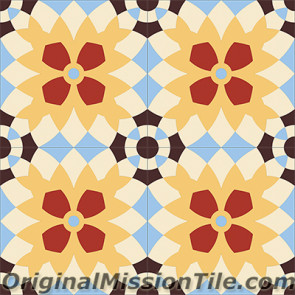 Original Mission Tile Cement Encanto Luisa 17 - 8 x 8